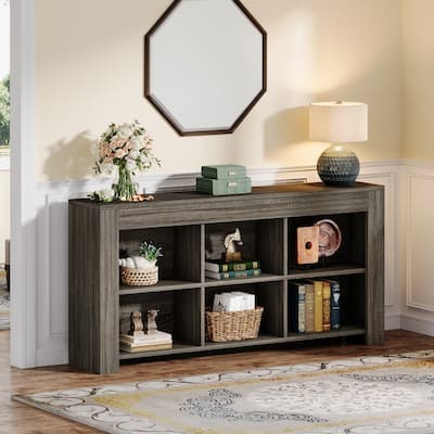 Sofa Console Table Behind Couch, Industrial 6 Storage Cubes