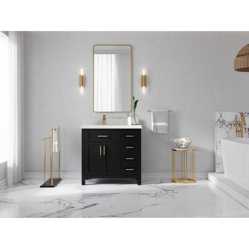 Willow Collections 36 in. W x 22 in. D Cambridge Left Offset Sink Bathroom Vanity with Countertop