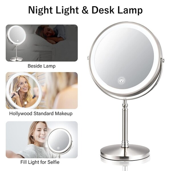 cordless lighted makeup mirror