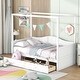 preview thumbnail 1 of 16, Pine Wood Twin Size Canopy Day Bed Frame with 2 Drawers and Built-in Backrest, Modern Platform Bed Frame for Kids, Teens