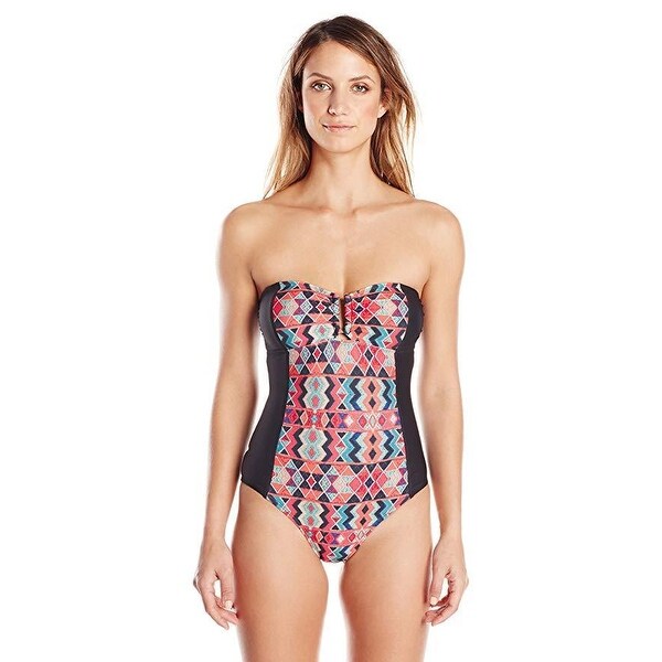 Ella Moss Women's Marrakech Bandeau One Piece Swimsuit, Multi, SZ Small