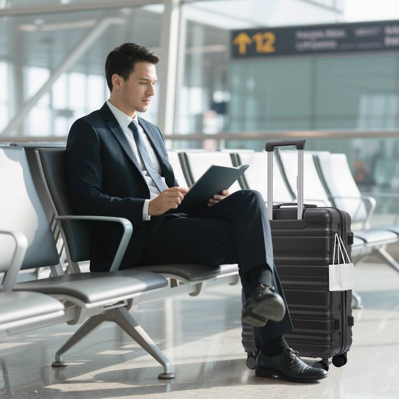 3 Piece Luggage Set Carry on Suitcase with ABS hardshell, Spinner Wheels & TSA Combination Lock