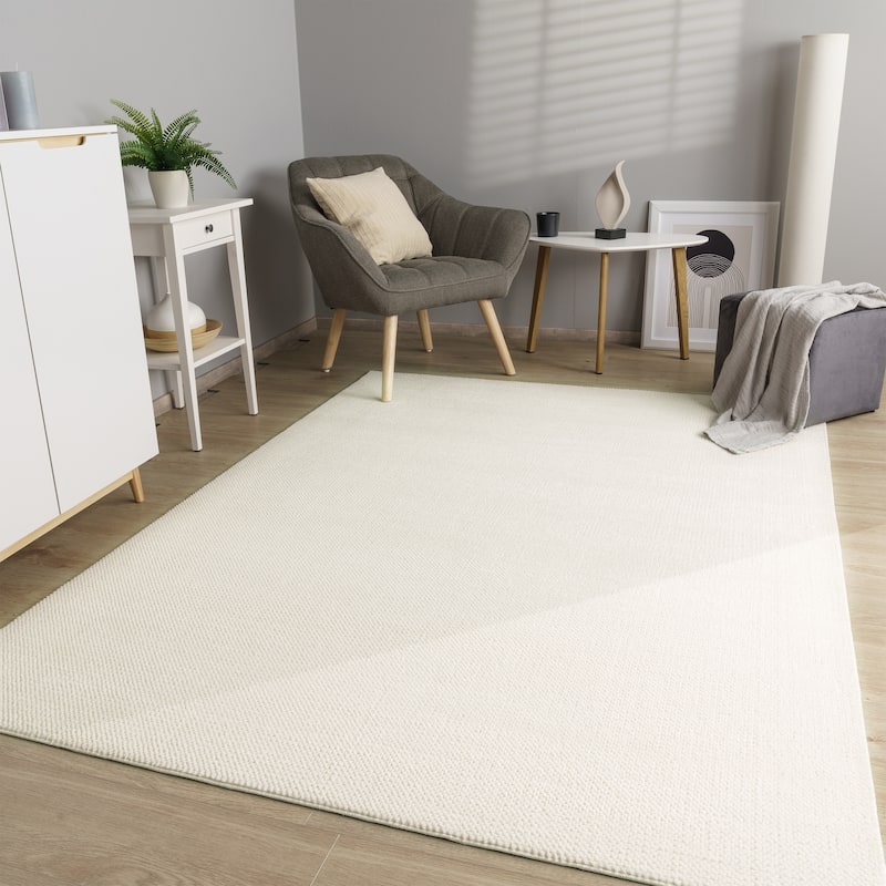 Washable Area Rug Soft Touch & Knotted Look - cream - 2'8" x 4'11"