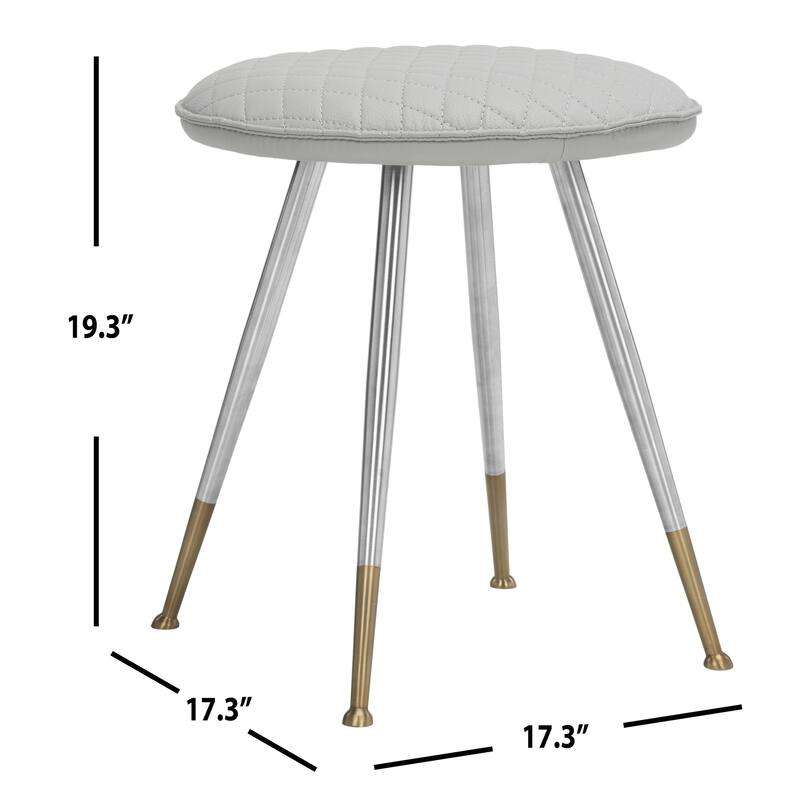 SAFAVIEH Victory -30 Inch Mustard Stool - 17.3" x 17.3" x 19.3" - 17Wx17Dx19H