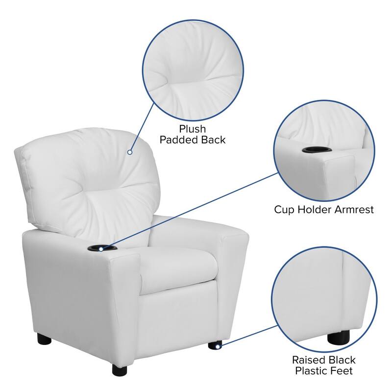 Contemporary Kids Recliner with Cup Holder