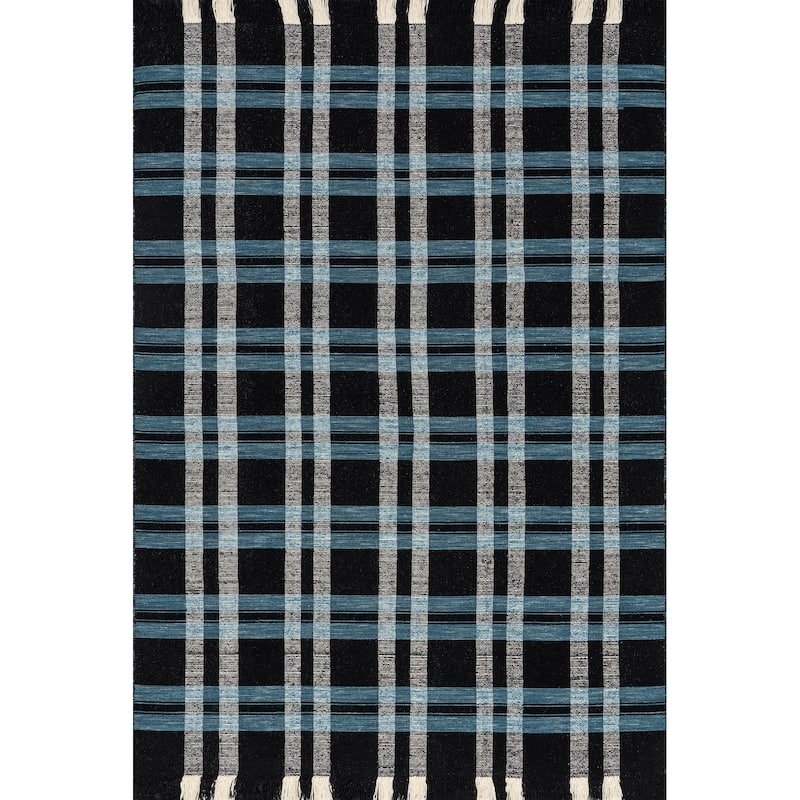 Nuloom Denton Country Plaid Wool Fringe Area Rug
