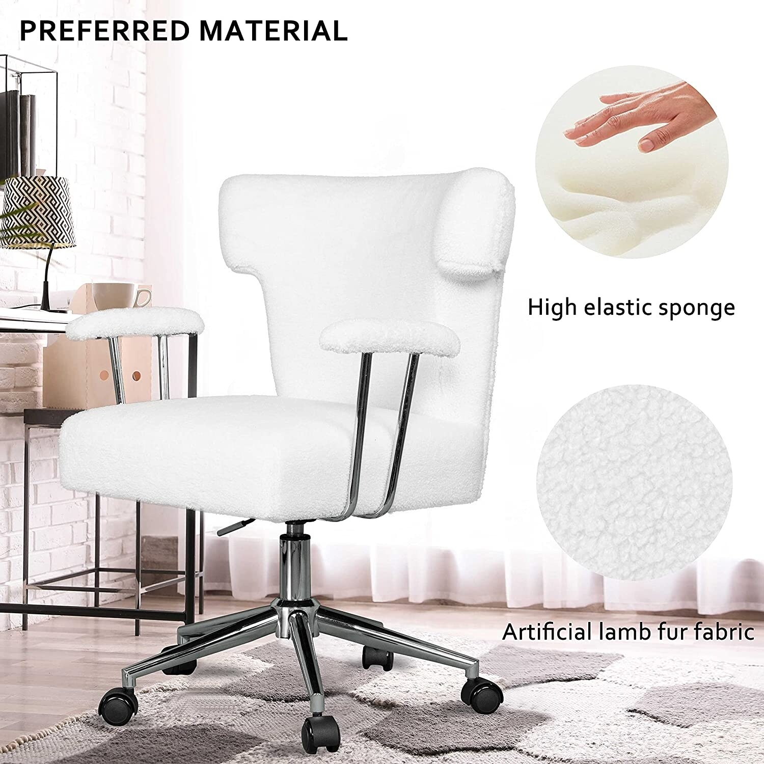 Furry desk chair best sale bed bath and beyond