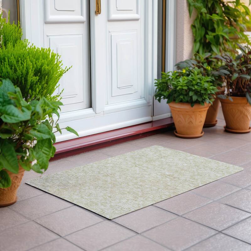 Machine Washable Indoor/ Outdoor Chantille Traditional Medallions Rug - Tan - 1'8" x 2'6"