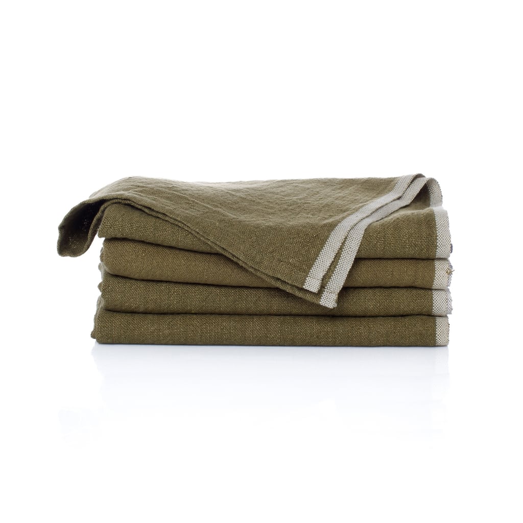 Caravan Chunky Linen Napkins - Set of 4 - Forest Green