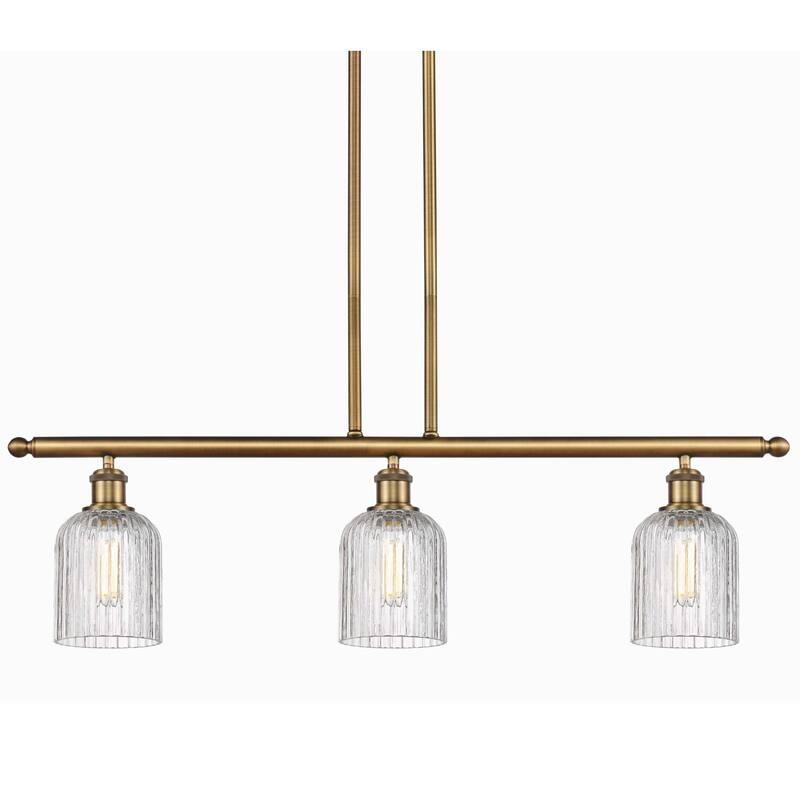 Innovations Lighting 516-3I-10-36 Bridal Veil Pendant Bridal Veil 3 - Brushed Brass / Clear