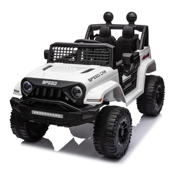 slide 2 of 60, Ride on truck car for kid,12v7A Kids ride on truck 2.4G W/Parents Remote Control,electric car for kids White