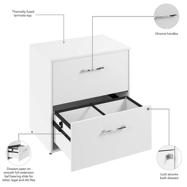 dimension image slide 3 of 4, Hustle 2 Drawer Lateral File Cabinet by Bush Business Furniture