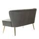 HULALA HOME Monica Modern Velvet Tufted Loveseat with Metal Legs
