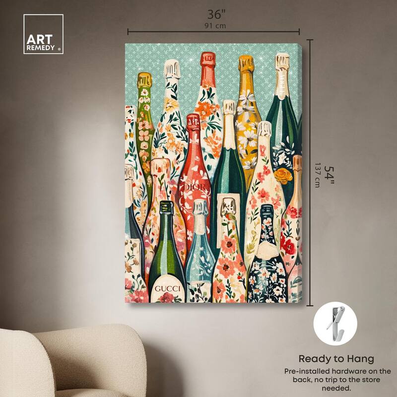 Floral Collection Bottles II Canvas by Art Remedy, Gallery Wrapped