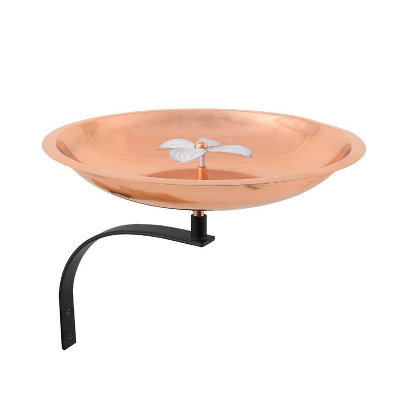 Achla Designs Dogwood Garden Birdbath w/Wall Mount Bracket, 12 Inch Wide, Copper Plated and Colored Patina Finish