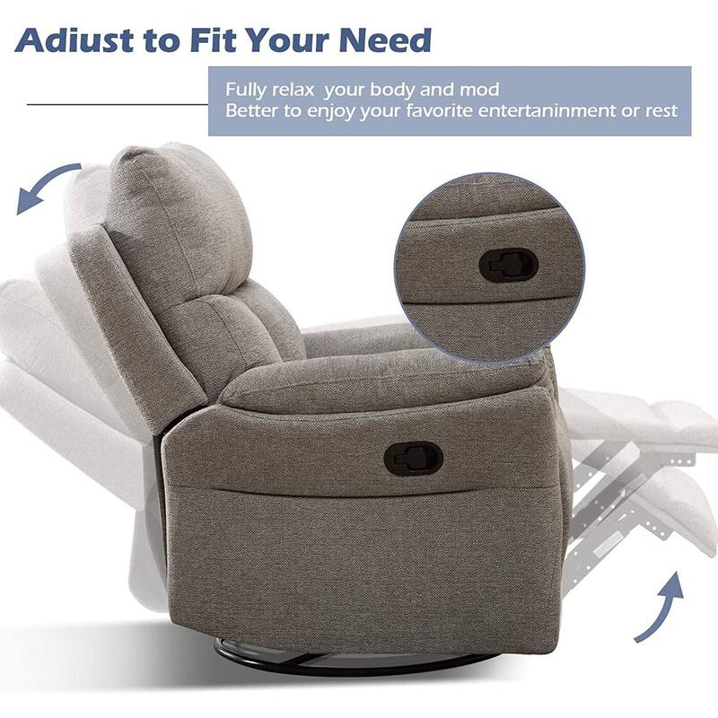 Manual Fabric Overstuffed Soft Rocking Recliner Chairs Sofa for Living Room