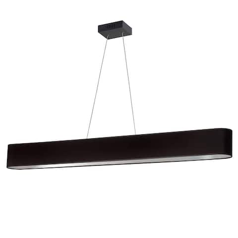 Dainolite Aubrey Modern Matte Black Modern Pendant Light w/ Black/Silver Racetrack Oval Shade