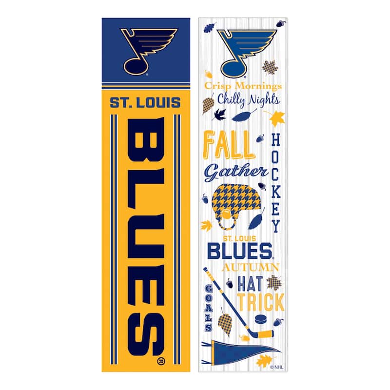 47" Double Sided Seasonal Porch Leaner, St Louis Blues - 47" x 11.25" - Fall