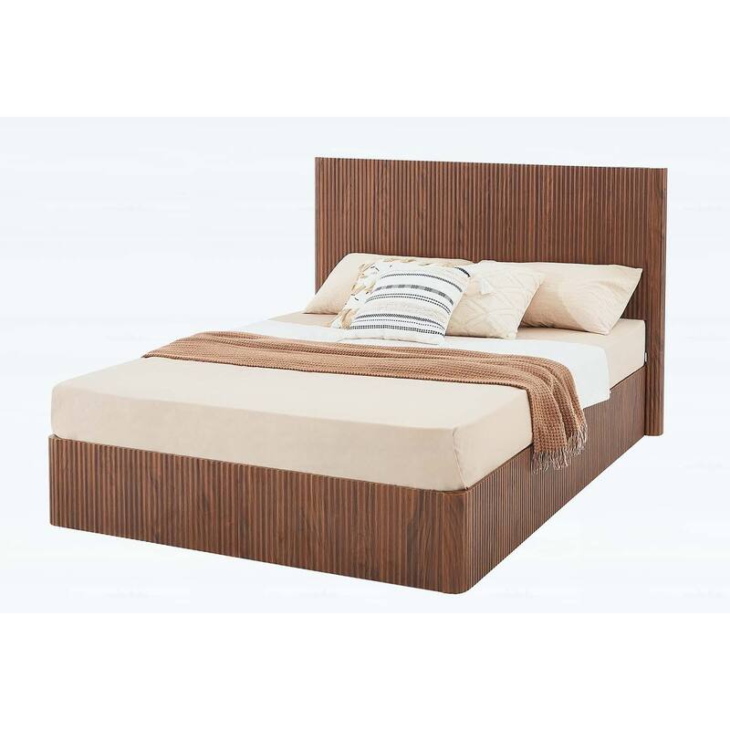 Modern Lift Up Storage Bed,Hydraulic Storage,with Corrugated Curves
