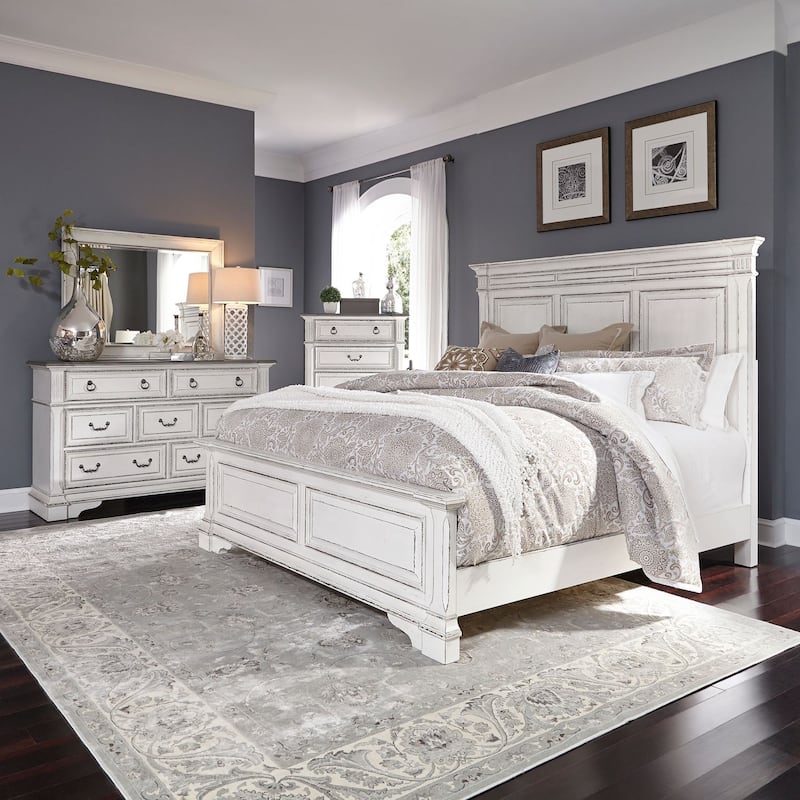 Liberty Furniture Abbey Park Panel Bed, Dresser & Mirror, Chest, Nightstand - California King, King, Queen - Bed, Dresser & Mirror, Chest - California King