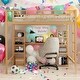 preview thumbnail 2 of 16, Kids and Baby Full Size Metal Loft Bed with Built-in Desk,Shelves