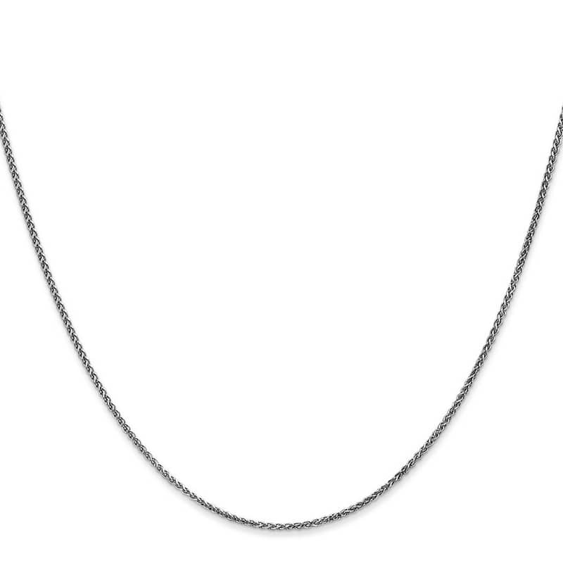 Curata 14k White Gold 10" 1.2mm Solid Diamond-Cut Spiga Chain Ankle Bracelet (Lobster-claw)