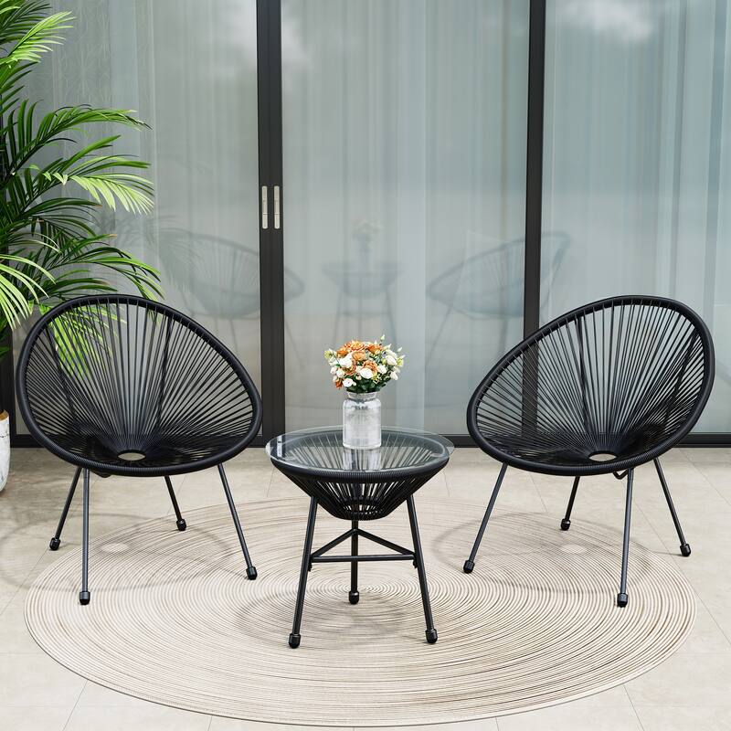 3 Piece Outdoor Acapulco Patio Bistro Set