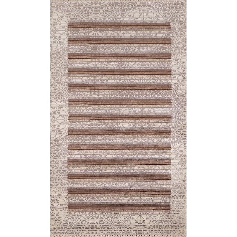 Abstract Accent Rug Hand-Knotted Modern Wool Carpet - 2'9"x 4'11"