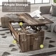 preview thumbnail 8 of 14, Furniture of America Rere Rustic 41-inch Wood 2-Shelf Lift-top Coffee Table