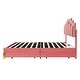 preview thumbnail 9 of 7, Pink Velvet LED Upholstered Platform Bed with RGB Lights, Stylish Metal Legs