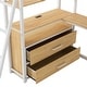 preview thumbnail 22 of 24, Loft Bed Twin Size Metal & Wood Bed Frame with Desk and Drawers, Safety Guardrail and Ladder, LED Light and USB Charging Station