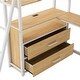 preview thumbnail 9 of 11, Twin Size Metal&Wood Loft Bed Frame with Desk, Shelves & 2 Big Built-in Drawers, LED Light and USB Charging Station for Bedroom