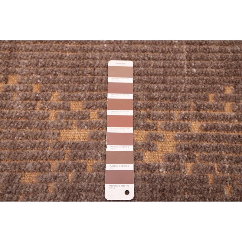 ECARPETGALLERY Hand-knotted Tangier Dark Brown Wool Rug - 5'0 x 7'11