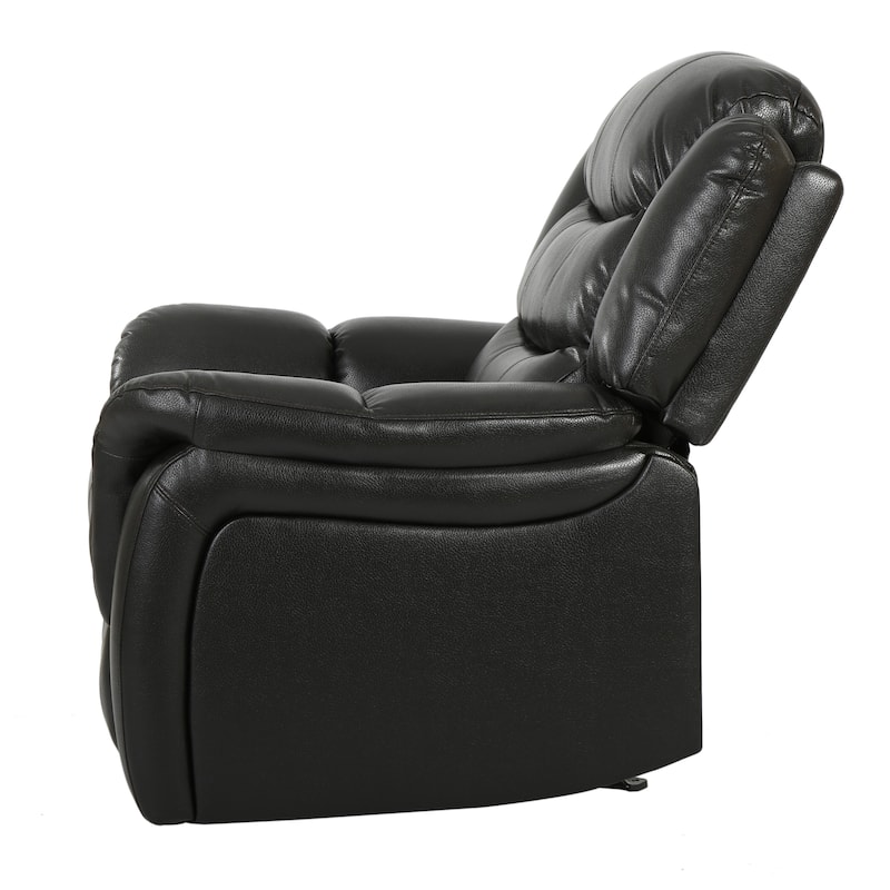 Classic Oversized Faux Leather Recliner, Spacious Upholstered Recliner Chair with Soft Cushion Home Theater Single Sofa Chair