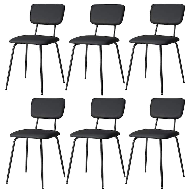 Iron Modern Padded Office Chairs Adjustable Foot Pads Set - Black-6pc