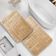 Clara Clark Ultra Soft Non Slip and Absorbent Bath Rug - Tiled Velvet Memory Foam Bath Mat - Small-Large (2PK) - Beige Cream