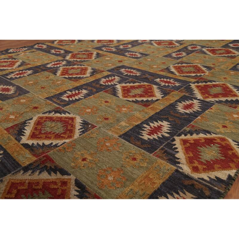 Kilim Oriental Area Rug Flatweave Sotuhwestern Wool Carpet - 7'6"x 10'1"