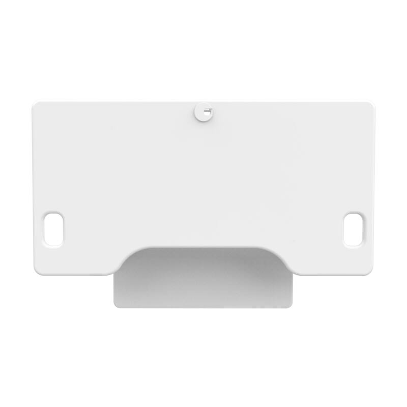 Rocelco 46 in. W White Height Adjustable Standing Desk Converter with Anti Fatigue Mat Triple Monitor Riser Keyboard Tray