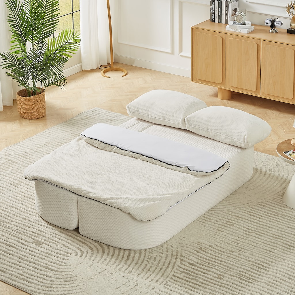 Convertible Sleeper Sofa, Modern Folding Futon Floor Foam Compression Sofa Bed Couch for Living Room, Bedroom