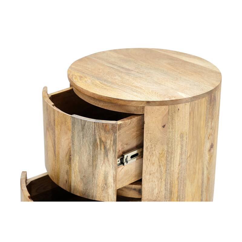 Carolina Living Kingston 2-Drawer 18" Round Nightstand