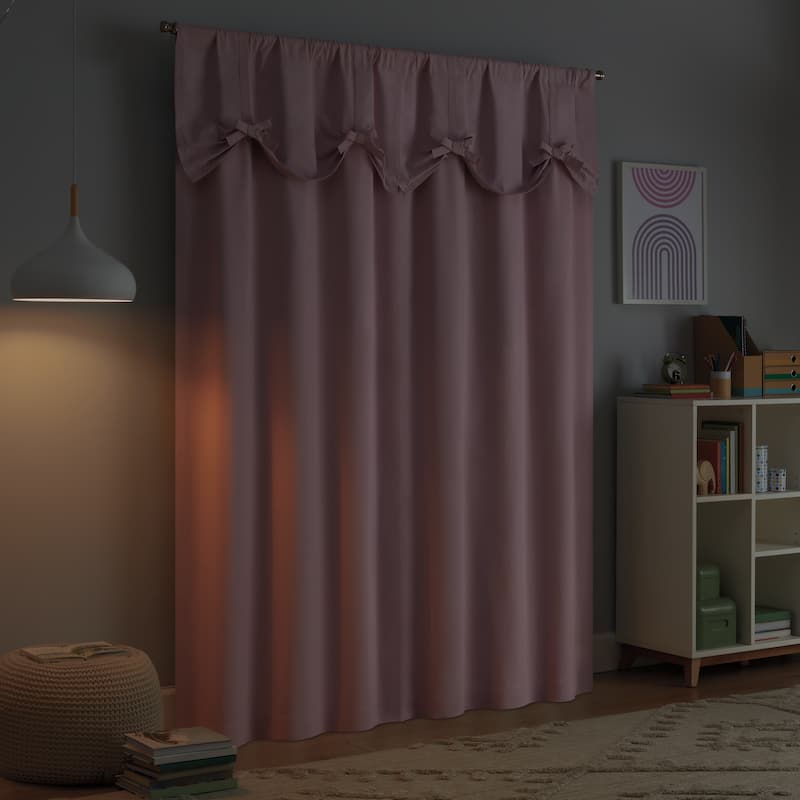 Eclipse Kids Bow Tie Up 100% Blackout Curtain Panel