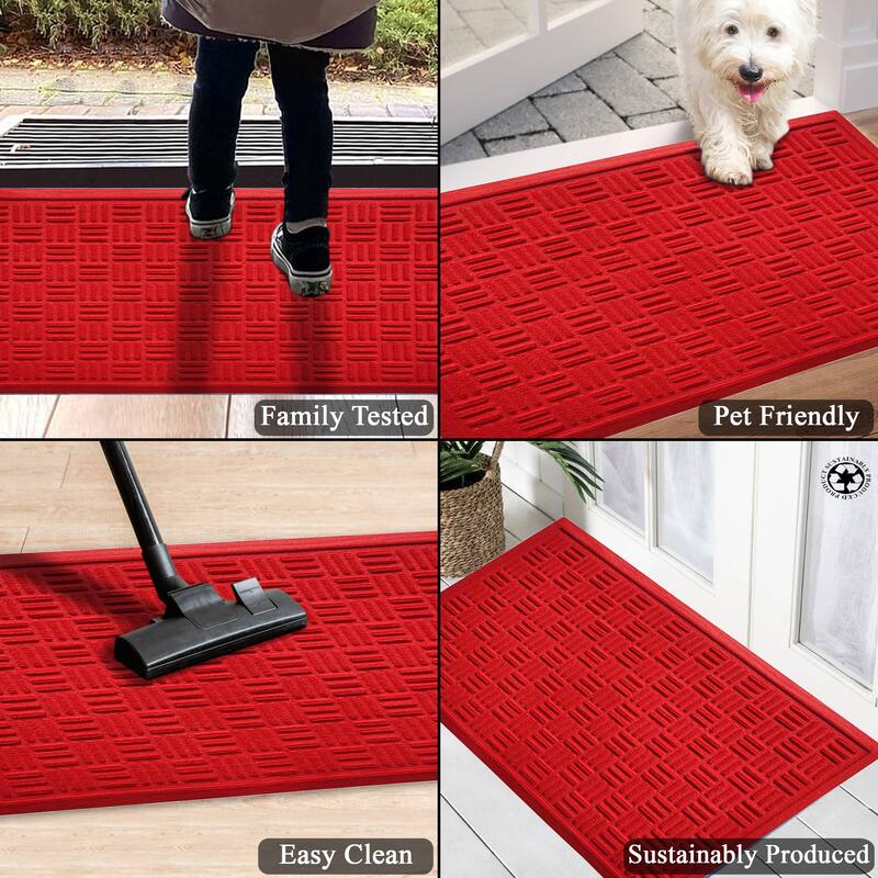 A1HC New All Weather Superior Dirt and Moisture Absorbing Polypropylene Door Mat with Non-Slip Backing for Inside Outside Use