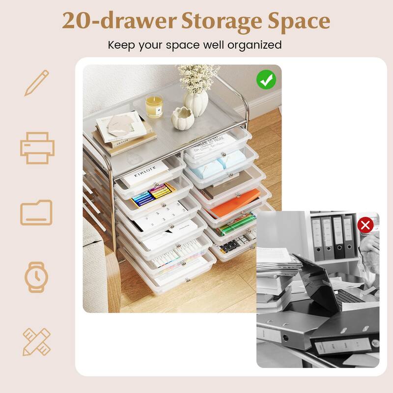 Costway 12 Drawers Rolling Cart Storage Scrapbook Paper Studio - See Details