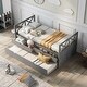 preview thumbnail 3 of 37, Twin Size Wooden Daybed with 2 Drawers and Trundle for Kids Teens
