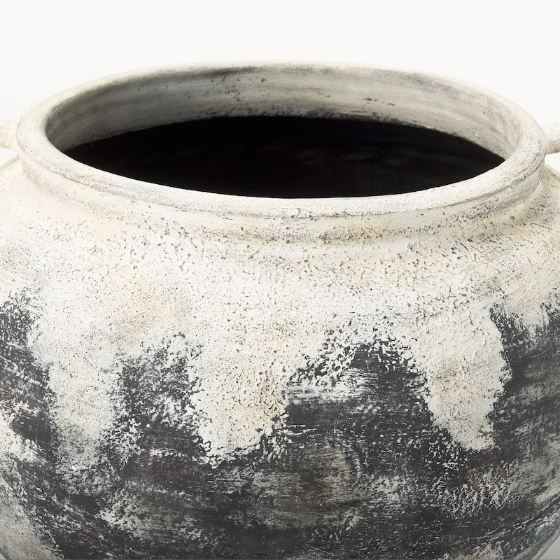 Boscia White and Black Ceramic Floor Vase