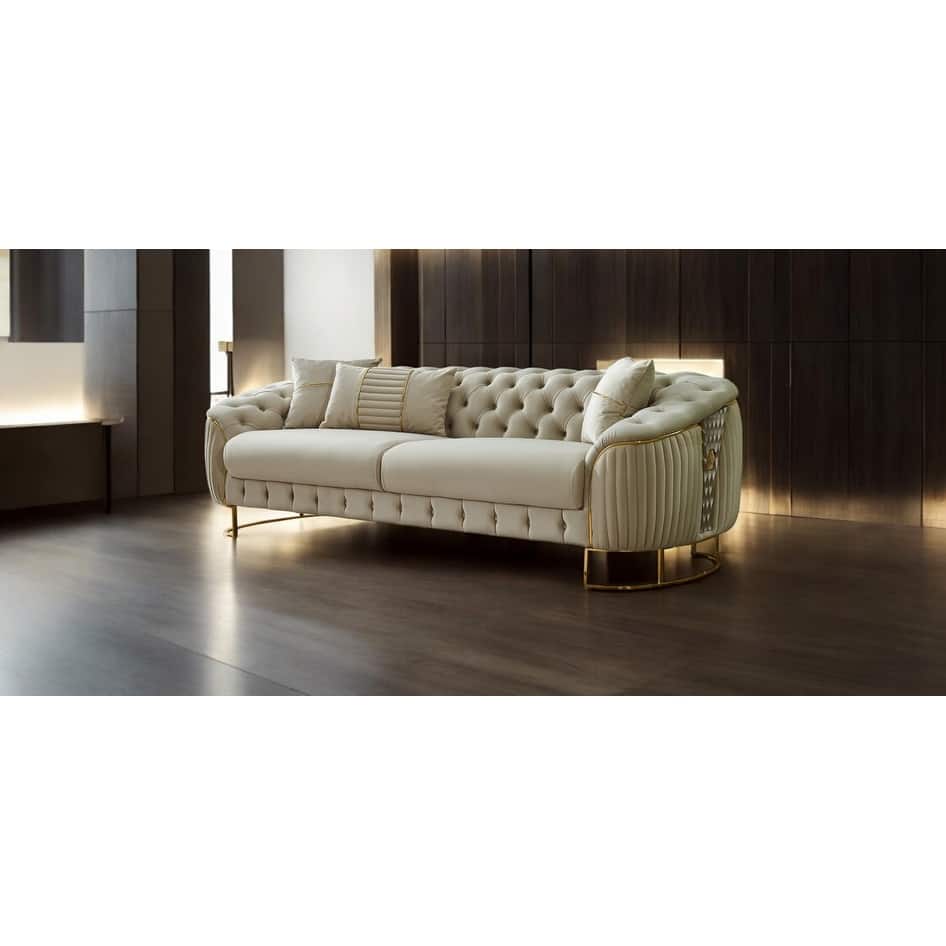 Luis Modern Upholstered 98'' Velvet Tufted Back