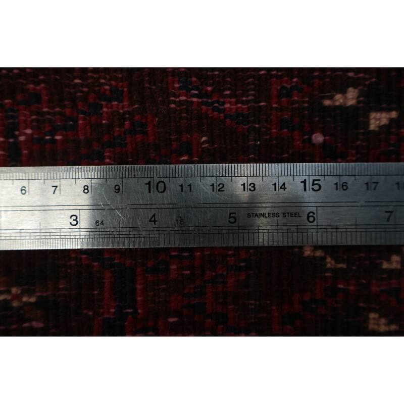 Hand Knotted Oriental 100% Wool Carpet Traditional All-Over Red Turkoman Area Rug - 11' 5'' X 7' 3''