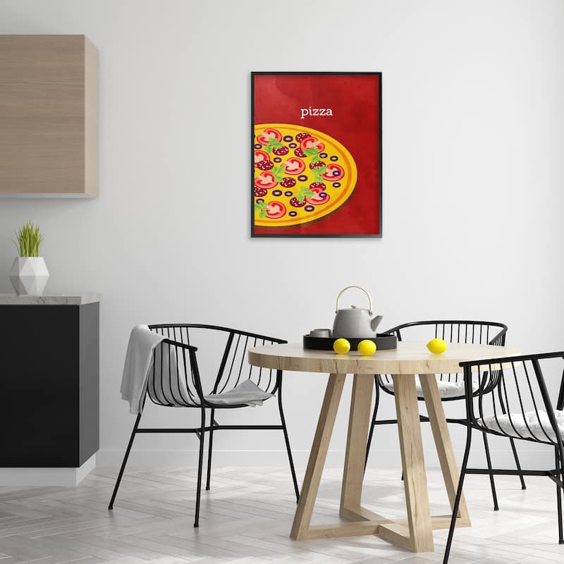 Stupell Tasty Savory Pizza Framed Giclee Art Design By Kim Allen
