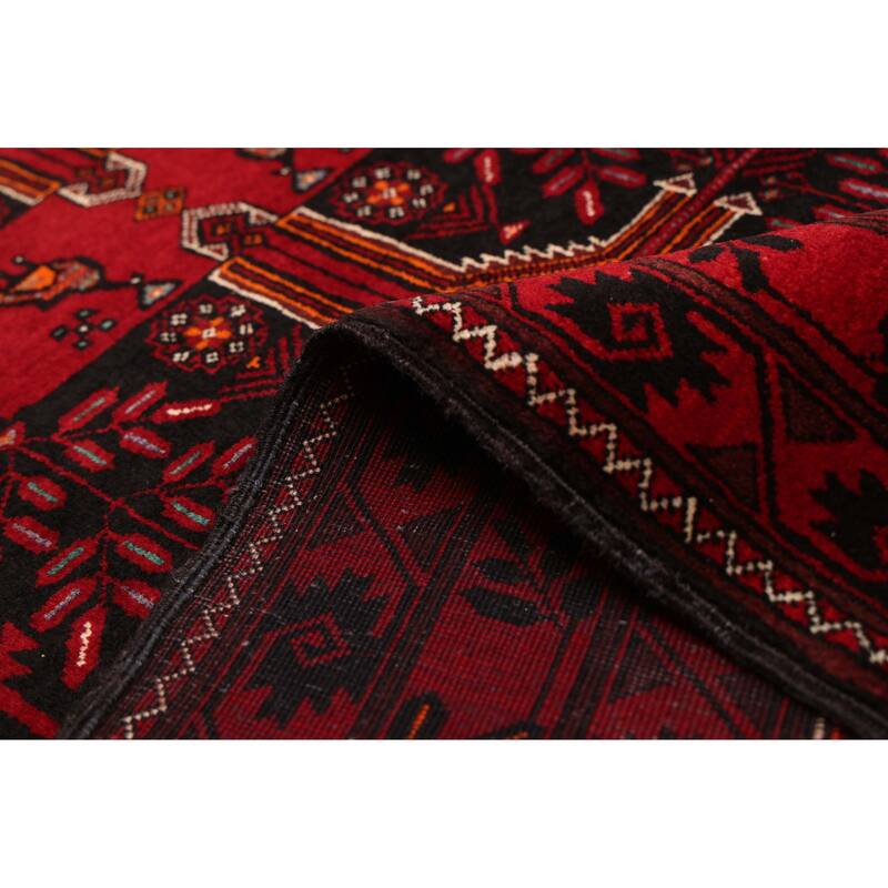 ECARPETGALLERY Hand-knotted Teimani Black, Red Wool Rug - 3'5 x 6'8