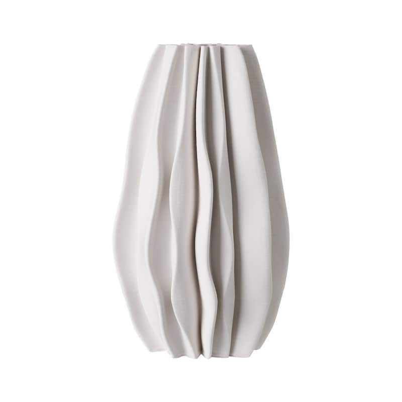 Undulating Curved Ceramic Vase - 14.5"